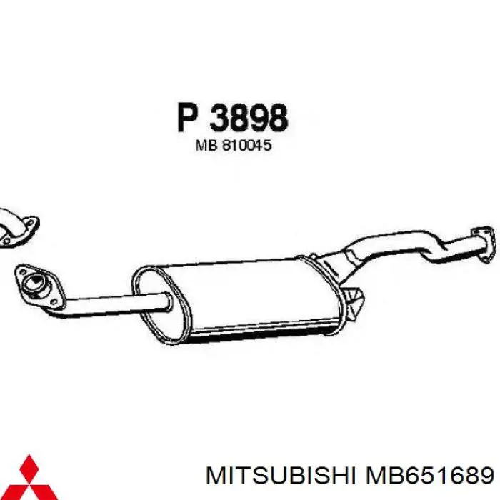 MB651689 Mitsubishi глушник, центральна частина