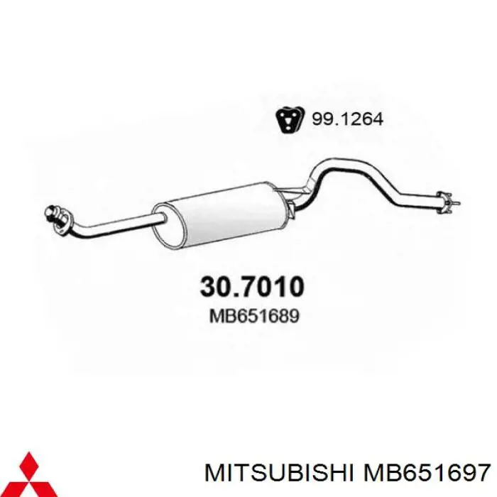 Купити MB651697 Mitsubishi Вихлопна труба
