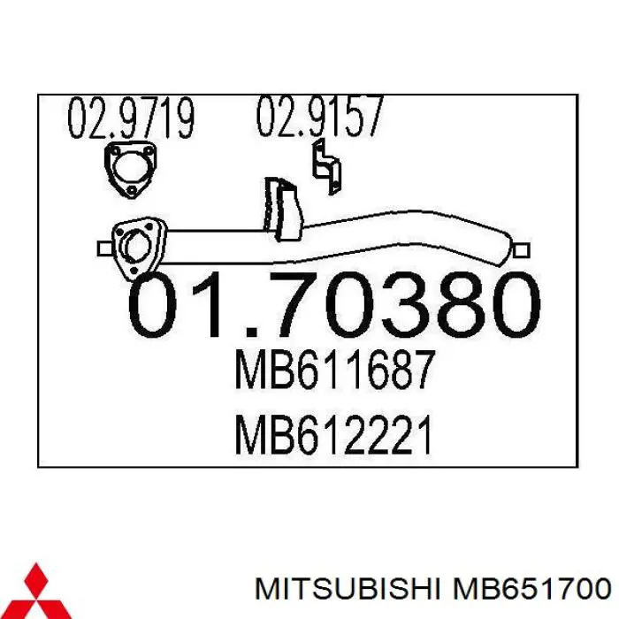MB651700 Mitsubishi Глушник, задня частина
