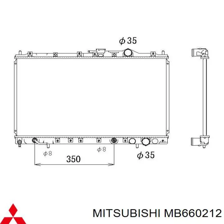 Радіатор основний Mitsubishi MB660212 ціна, від 45.50 USD