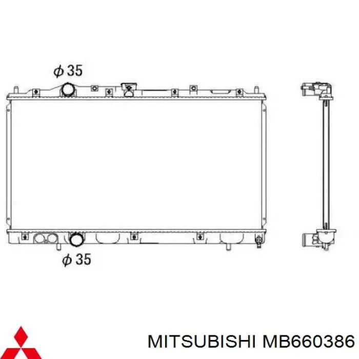 Радіатор основний Mitsubishi MB660386 ціна, від 71.83 USD