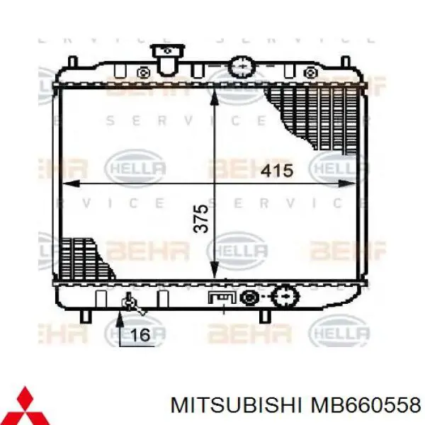 MB660558 Mitsubishi Радіатор охолодження двигуна
