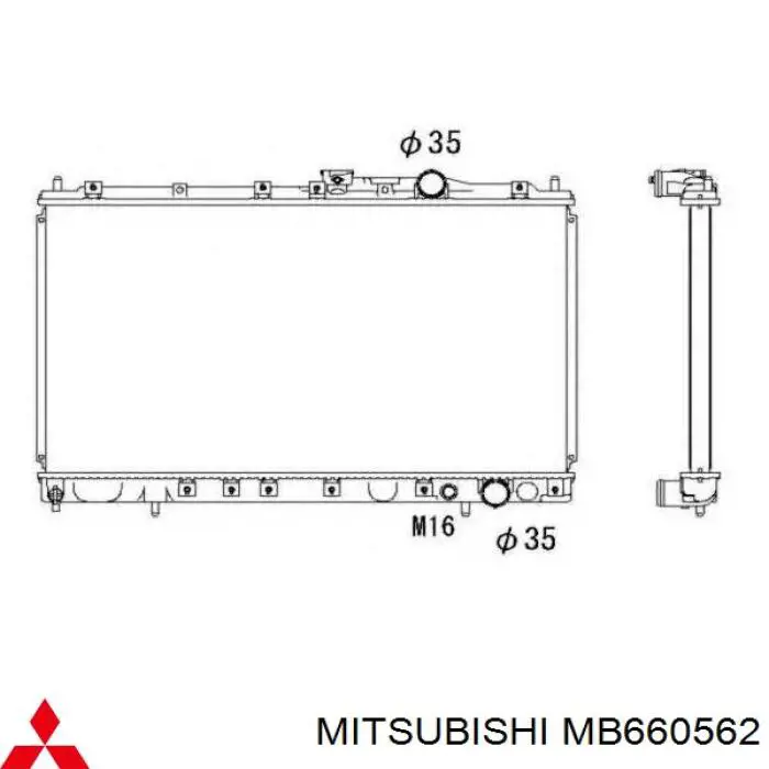 MB660562 Mitsubishi радіатор охолодження двигуна