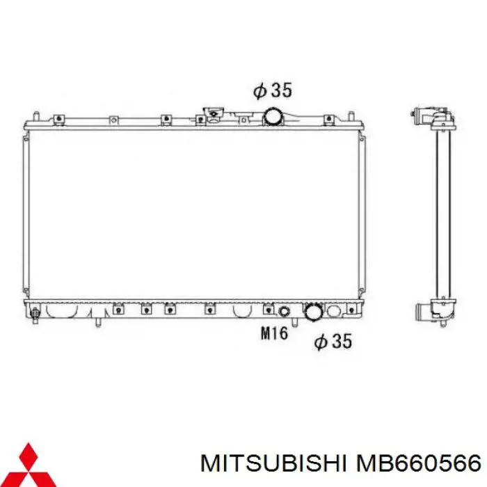 Радіатор охолодження двигуна MB660566 Mitsubishi