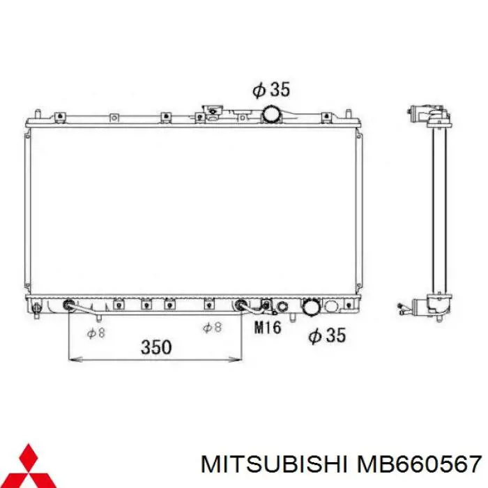 MB890506 Mitsubishi радіатор охолодження двигуна