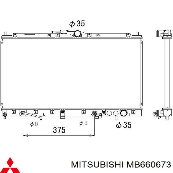 Радіатор охолодження Mitsubishi MB660672