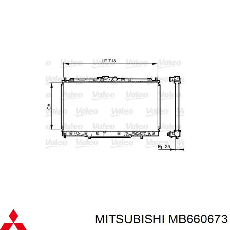 MB660672 Mitsubishi Радіатор охолодження двигуна