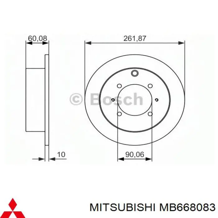 Гальмівні диски MB668083 Mitsubishi
