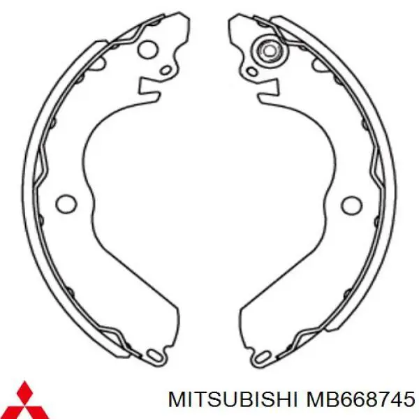 Купити MB668745 Mitsubishi Колодки гальмові задні, барабанні