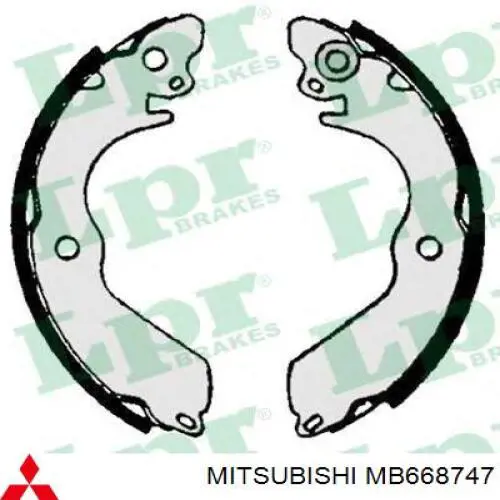 MB668742 Mitsubishi Колодки гальмівні задні, барабанні