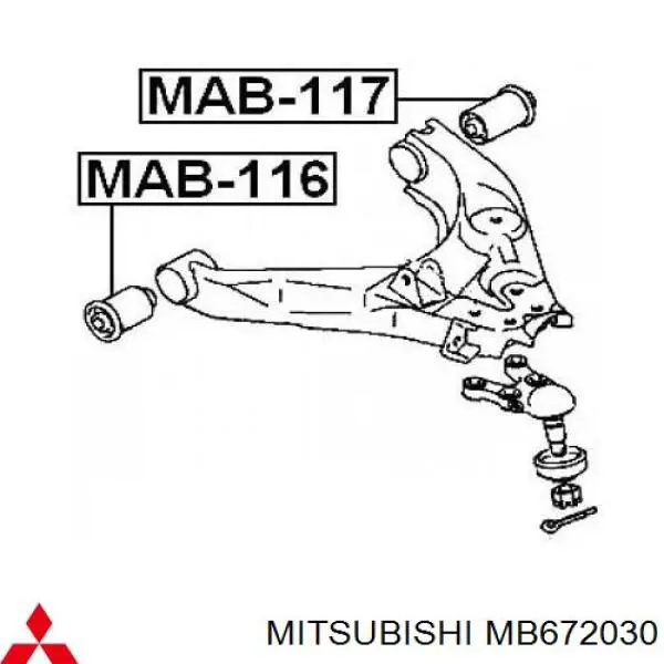 Сайлентблок переднього верхнього важеля Mitsubishi MB672030 ціна, від 9.80 USD