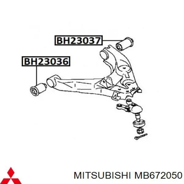 MB672050 Mitsubishi важіль передньої підвіски верхній, лівий