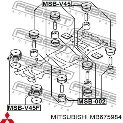 Купити MB675984 Mitsubishi Подушка рами (кріплення кузова)