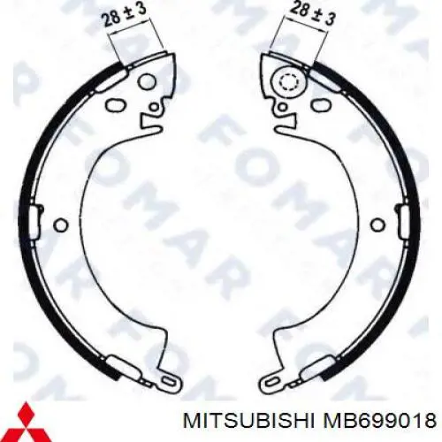 Купити MB699018 Mitsubishi Колодки гальмові задні, барабанні