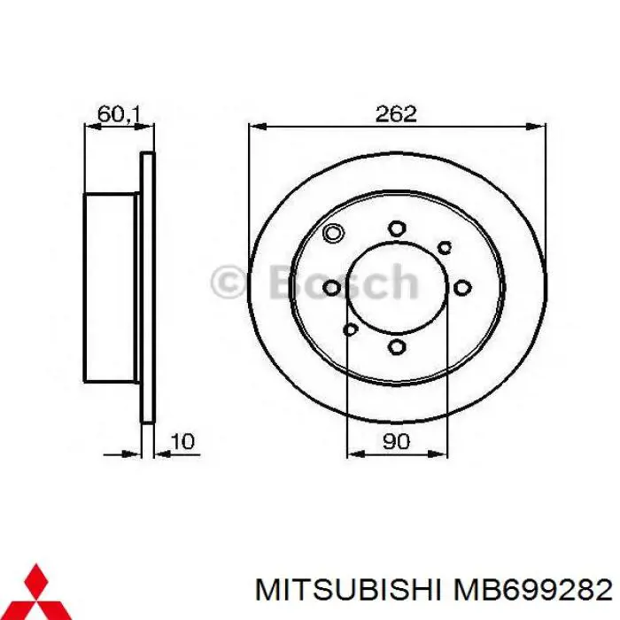 Гальмівні диски передні MB699282 Mitsubishi