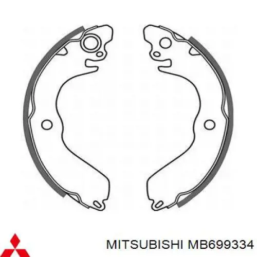 MB699334 Mitsubishi Колодки гальмівні задні, барабанні