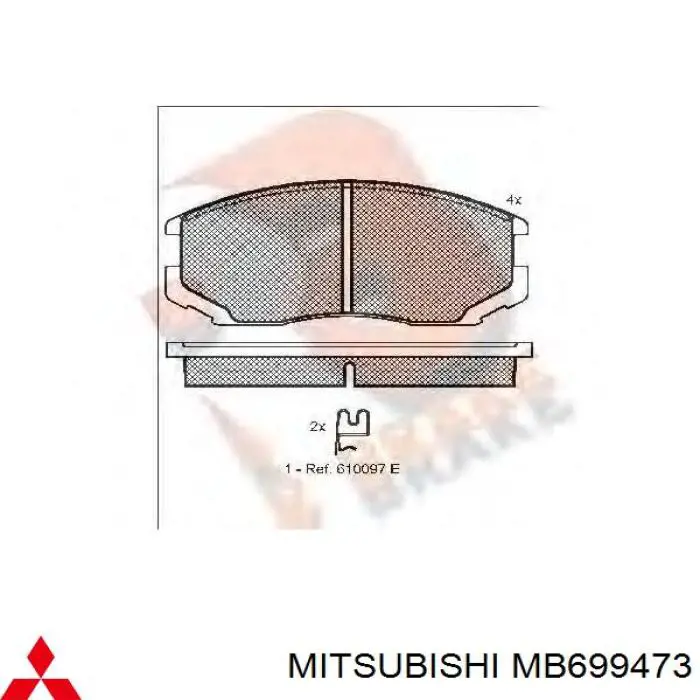 MB699473 Mitsubishi Передні гальмівні колодки