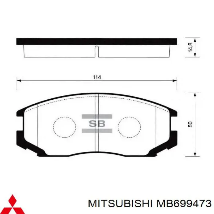 Гальмівні колодки Mitsubishi MB699473 ціна, від 15.15 USD