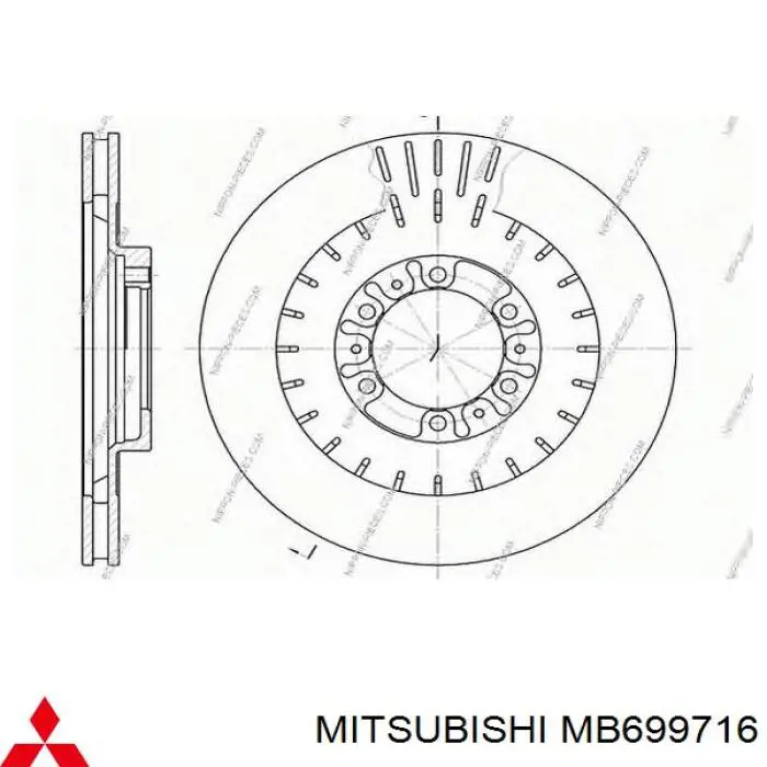 Гальмівні диски передні MB699716 Mitsubishi