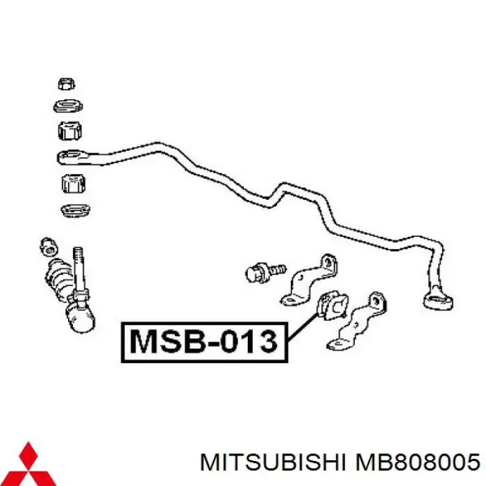 MB808005 Mitsubishi втулка стабілізатора переднього