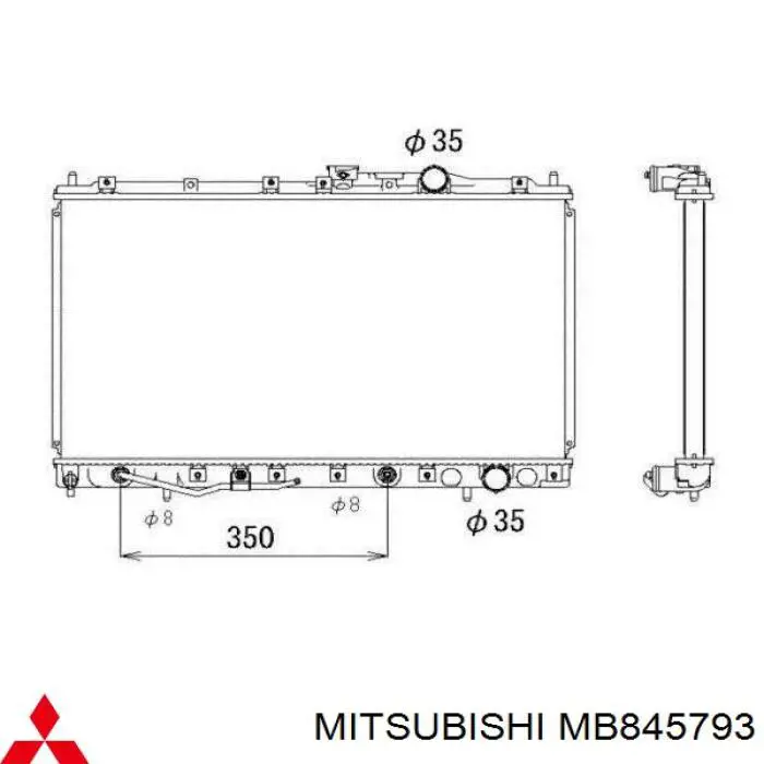 Купити MB845793 Mitsubishi Радіатор двигуна