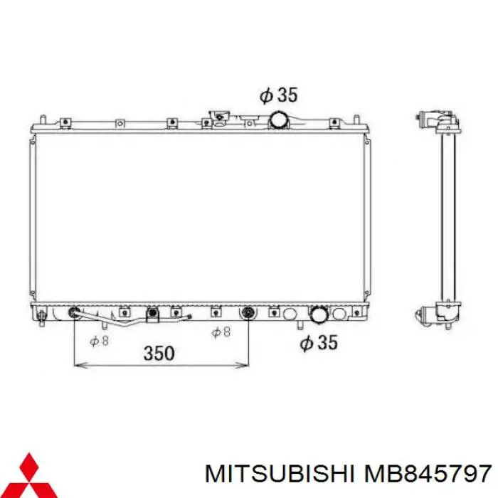 MB957758 Mitsubishi Радіатор охолодження двигуна