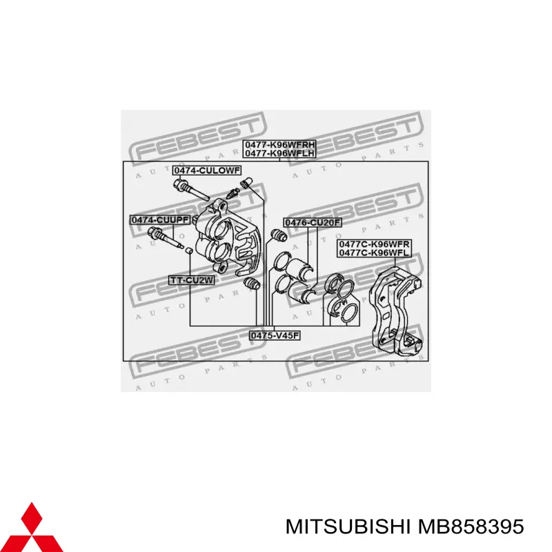 Купити MB858395 Mitsubishi Скоба супорту переднього