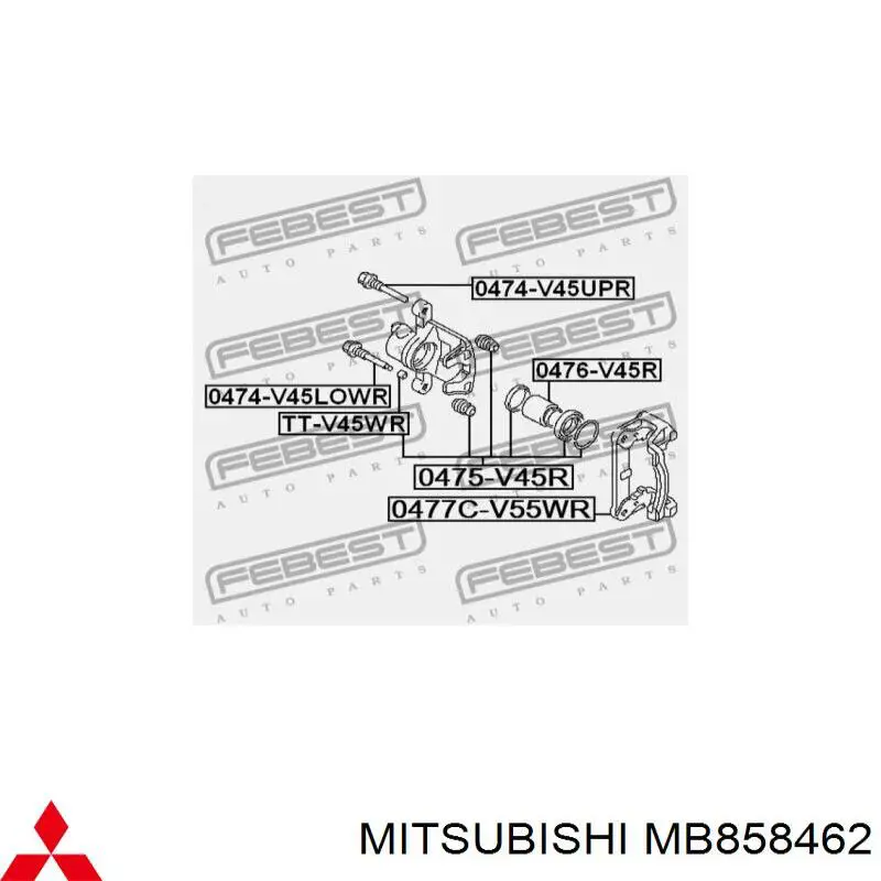 Купити MB858462 Mitsubishi Поршень супорту гальмівного, заднього