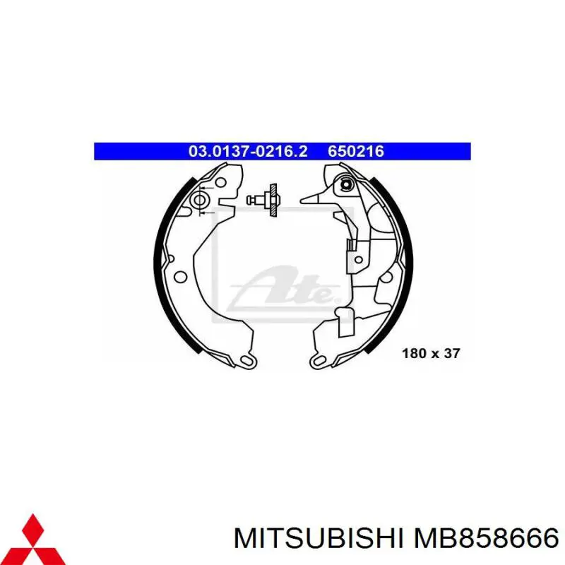 Колодки гальмові задні, барабанні MB858666 Mitsubishi