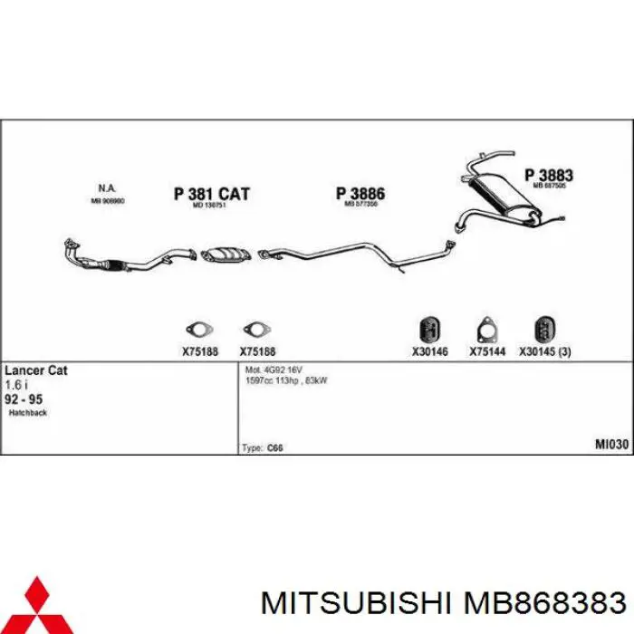 MB868383 Mitsubishi пневмоподушка/пневморессора моста заднього