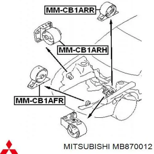 MB870012 Mitsubishi подушка (опора двигуна, задня)
