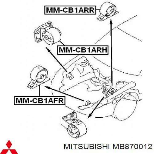 Подушка (опора) двигуна, задня MB870012 Mitsubishi