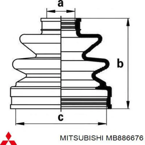Купити MB886676 Mitsubishi Пильник шарніра кутових швидкостей внутрішній передній
