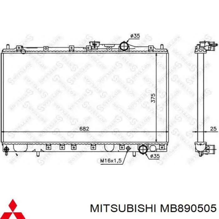 MB890505 Mitsubishi Радіатор охолодження двигуна