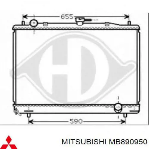 Радіатор основний Mitsubishi MB890950 ціна, від 84.28 USD