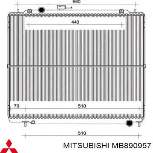 Радіатор основний Mitsubishi MB890957 ціна, від 117.82 USD