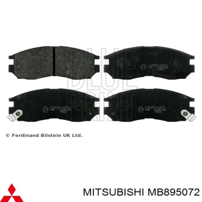 MB895072 Mitsubishi колодки гальмівні передні, дискові