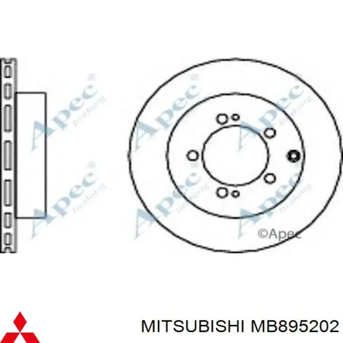 MB895202 Mitsubishi диск гальмівний задній