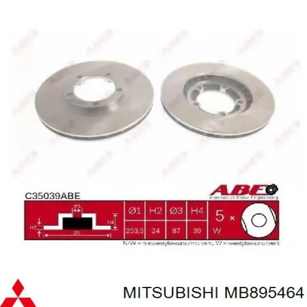 MB895464 Mitsubishi диск гальмівний передній