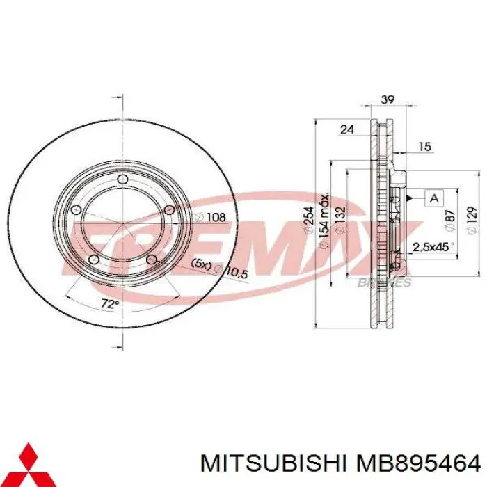 Купити MB895464 Mitsubishi Ротор гальмівний