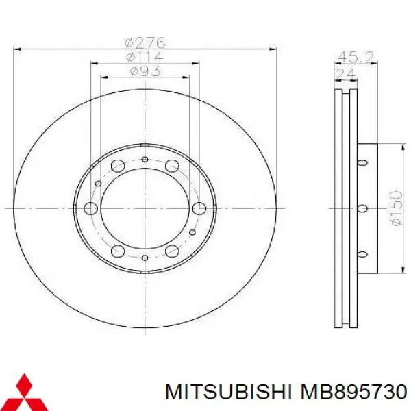 MB895730 Mitsubishi Гальмо дискове переднє