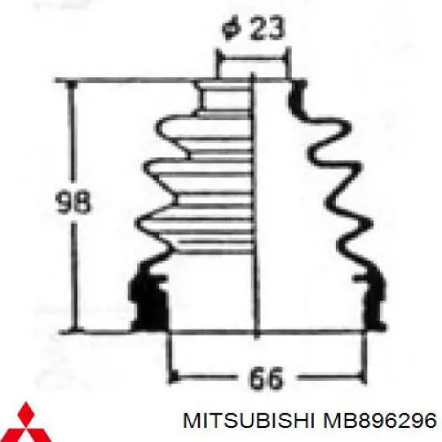 MB896296 Mitsubishi пильник шруса внутрішній, передній піввісі
