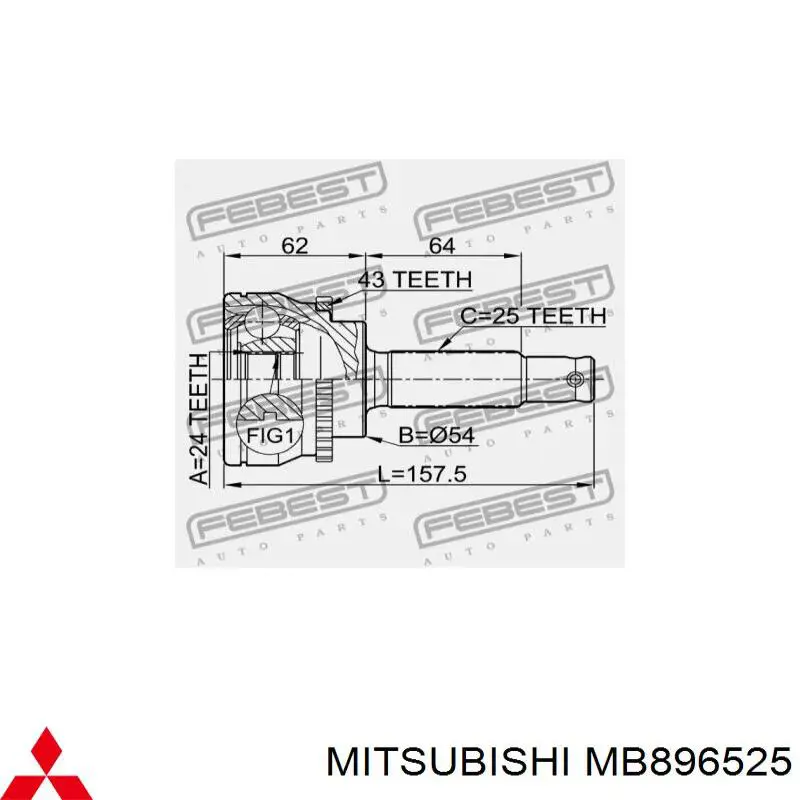 ШРУС зовнішній Mitsubishi MB896525