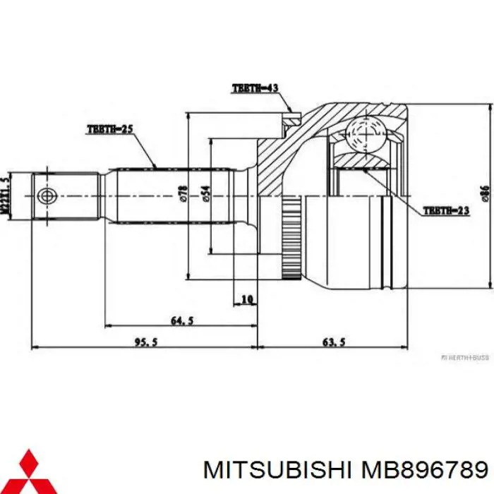 Купити MB896789 Mitsubishi Шарнір приводу зовнішній