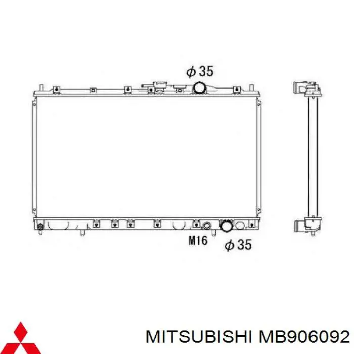 Радіатор основний Mitsubishi MB906092 ціна, від 78.67 USD