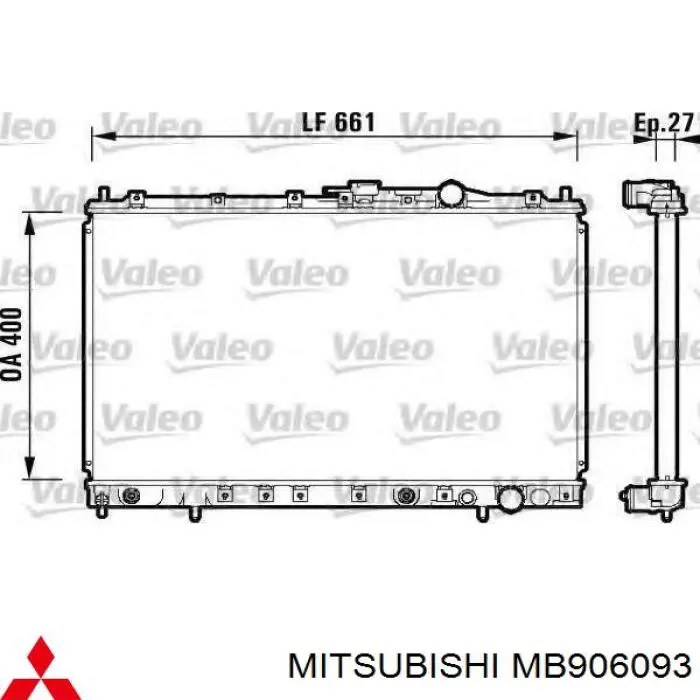 MB906093 Mitsubishi Радіатор охолодження двигуна