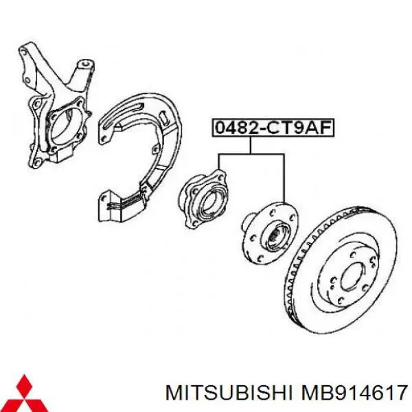 Купити MB914617 Mitsubishi Маточини передніх коліс