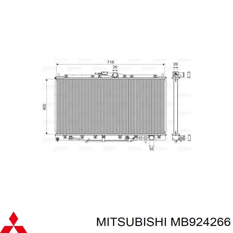 MB924265 Mitsubishi радіатор охолодження двигуна