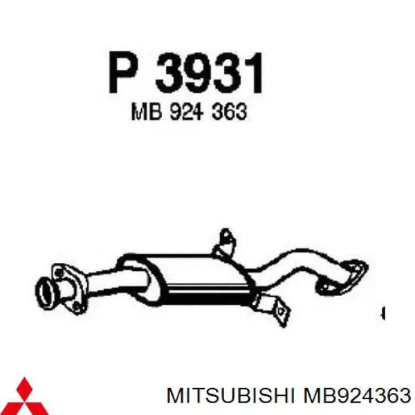 Глушник Mitsubishi MB924363 ціна, від 40.75 USD