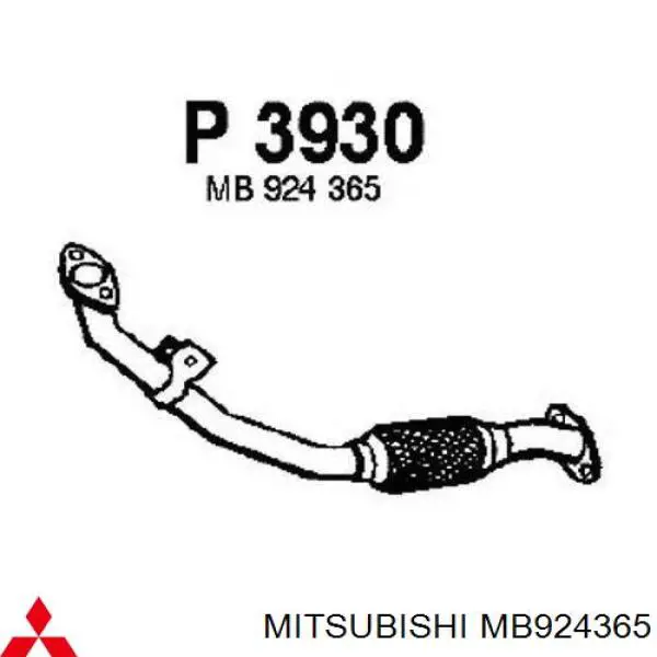 MB924365 Mitsubishi труба приймальна (штани глушника, передня)